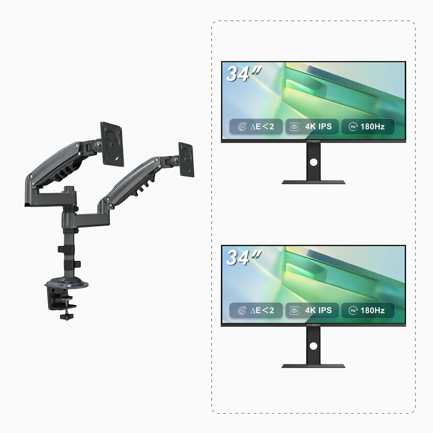 34C1R ×2 + Monitor Arm Combo