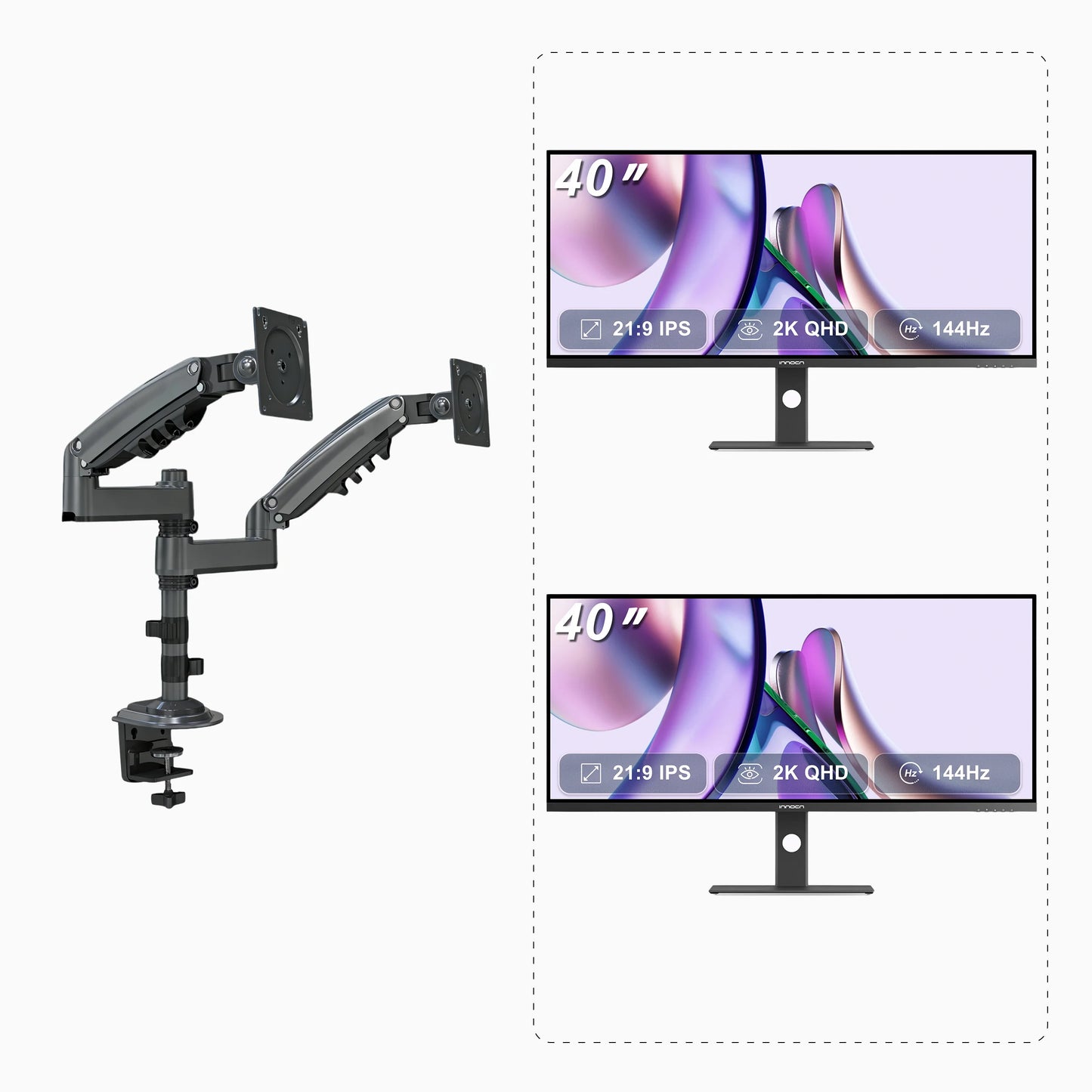 40C1R ×2 + Monitor Arm Combo