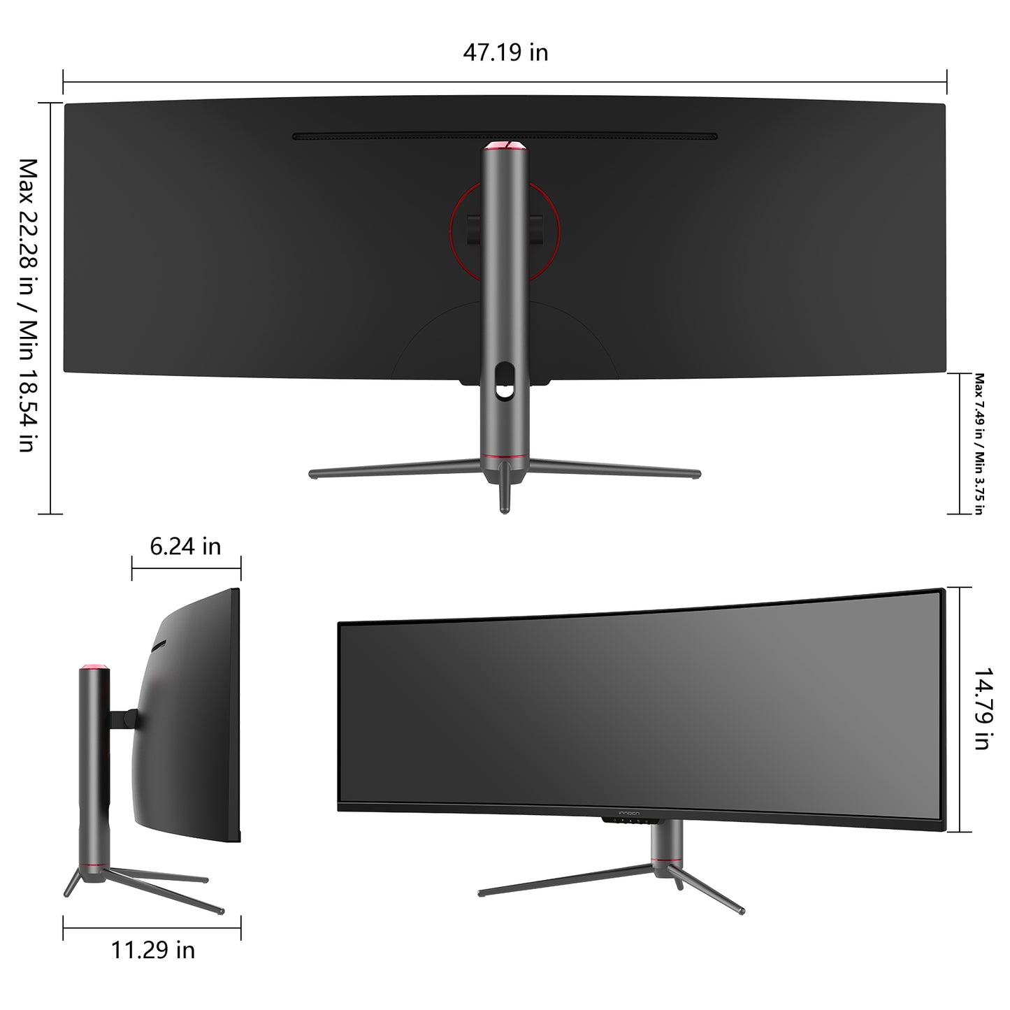 49C1S | 49" Dual QHD 240Hz Ultrawide Curved Gaming Monitor - innocn
