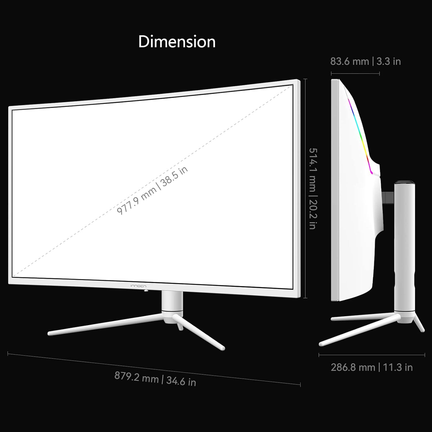 Refurbished 39G1R - 39" QHD Ultrawide 144Hz 2K Curved Gaming Monitor - innocn