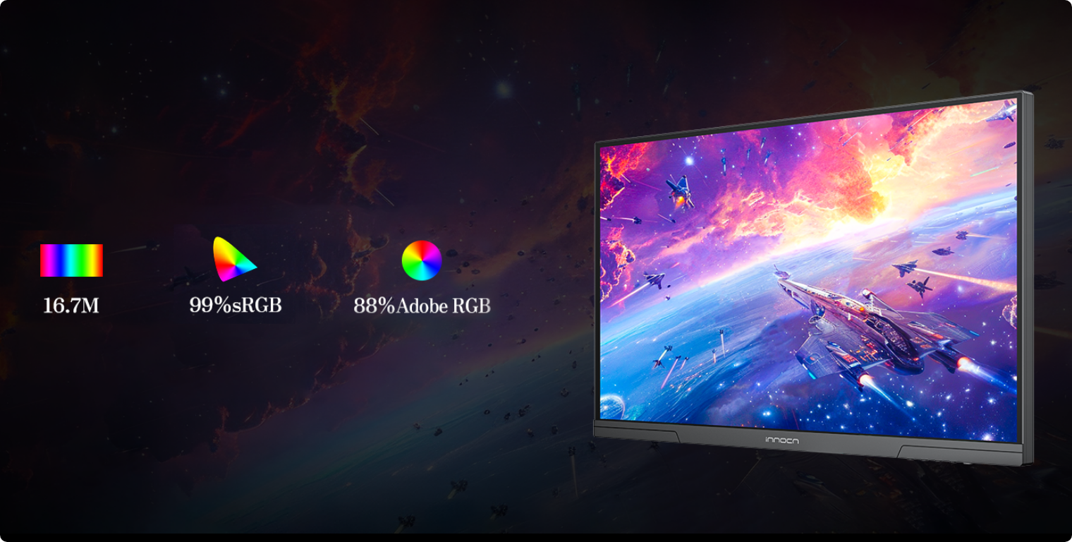 Experience vivid images on the IPS panel