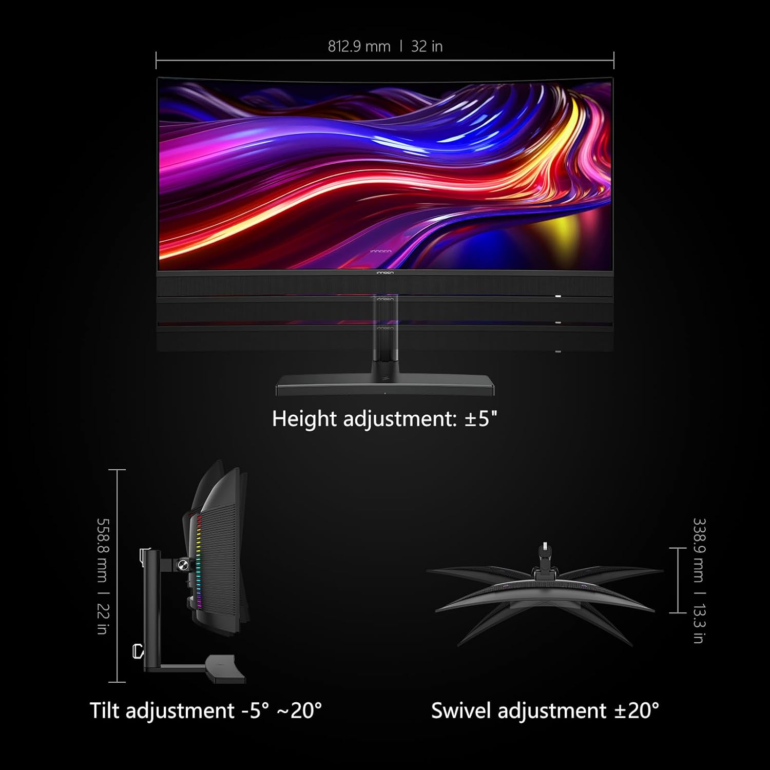 INNOCN 34インチ OLED ウルトラワイド カーブ ゲーミング モニター - 34Q1R