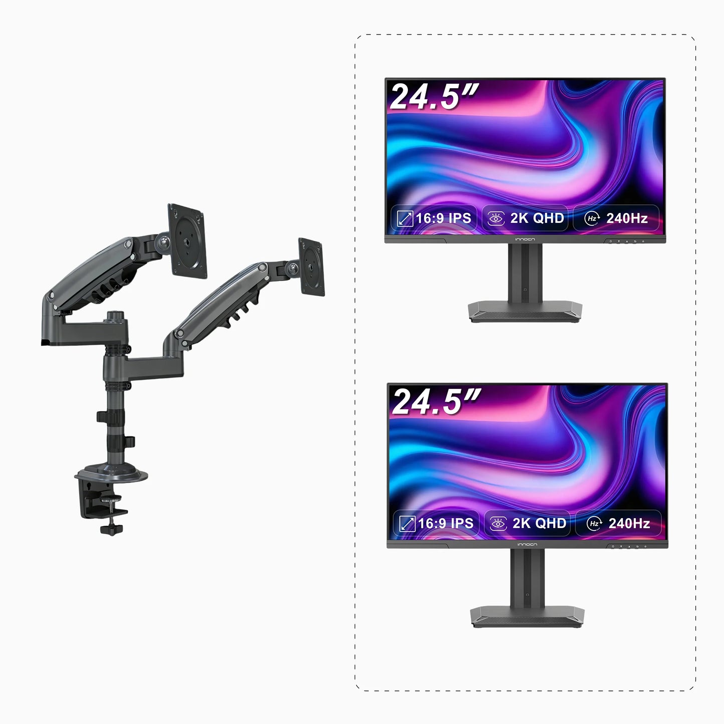 25M2S ×2 + Monitor Arm Combo