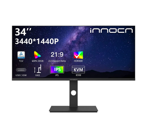 INNOCN 34" WQHD 3440 x 1440p Ultrawide Computer Monitor (Refurbished) - 34C1Q