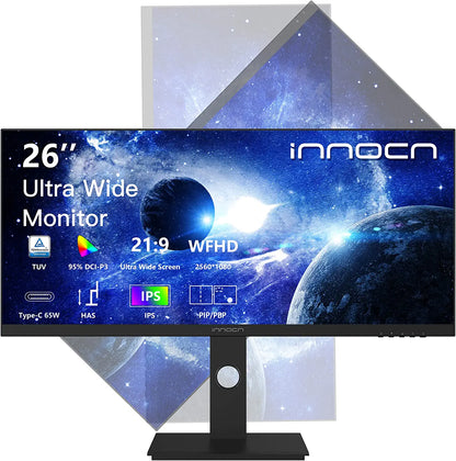 INNOCN 26-Inch Ultrawide Screen Monitor (Refurbished) - 26C1F-D