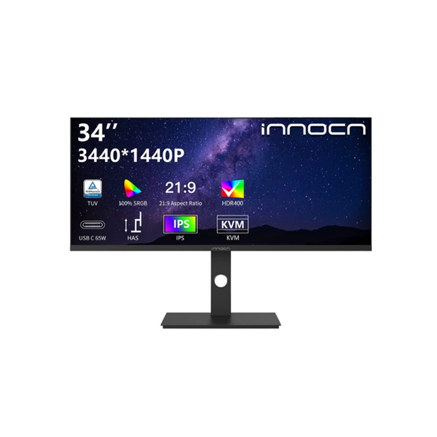 INNOCN 34" WQHD 3440 x 1440p Ultrawide Computer Monitor (Refurbished) - 34C1Q