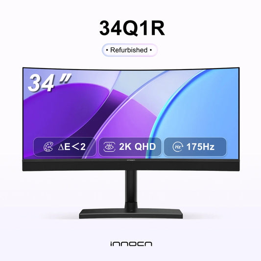 Refurbished 34Q1R | 34" OLED Curved Ultrawide WQHD 175Hz Gaming Monitor | INNOCN