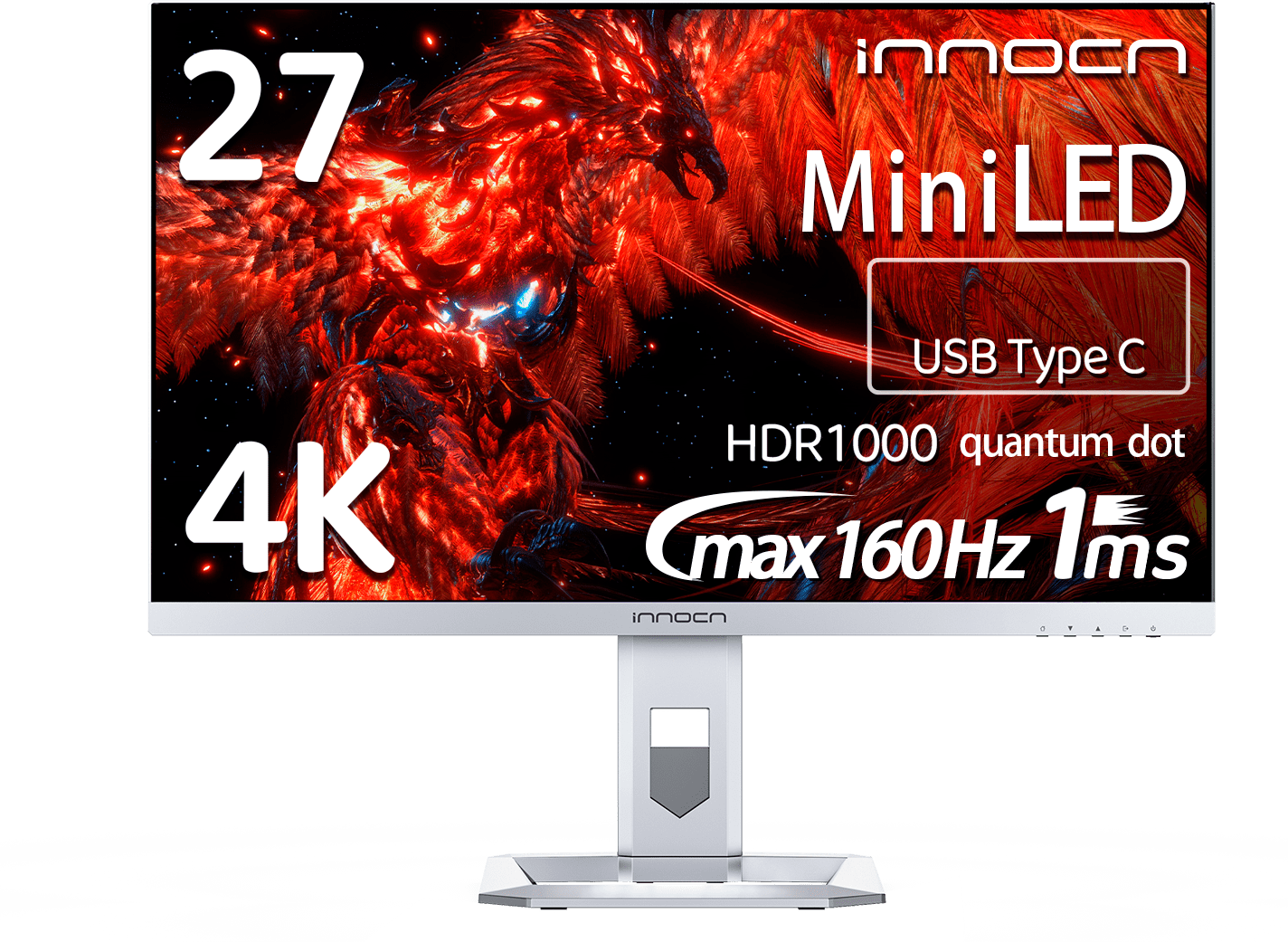 INNOCN 27M2V 27インチ 4Kモニター 27M2V | 27インチ UHD 4K 160Hz ミニLEDゲーミングモニター – INNOCN