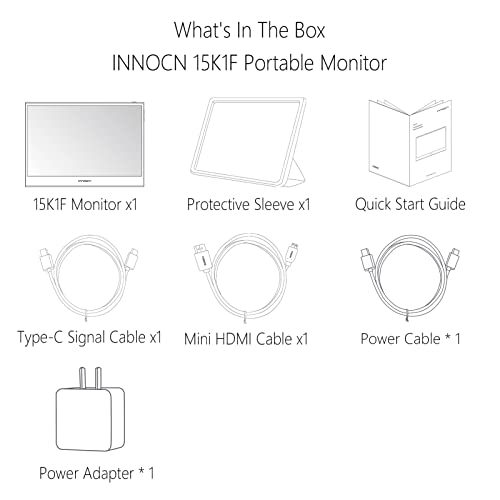 INNOCN 15.6 OLED Portable Monitor Full HD 1080P 100% DCI-P3 1MS 100000:1  USB Computer Monitor Mini HDMI Travel Monitor Photo Video Editing Second