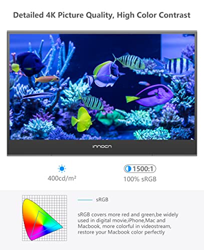 INNOCN 15.6 Portable Monitor - OLED Touch Monitor with Battery Travel  Second Touch Screen for Photo Editing with 4K, 100% DCI-P3, 100000:1, USB